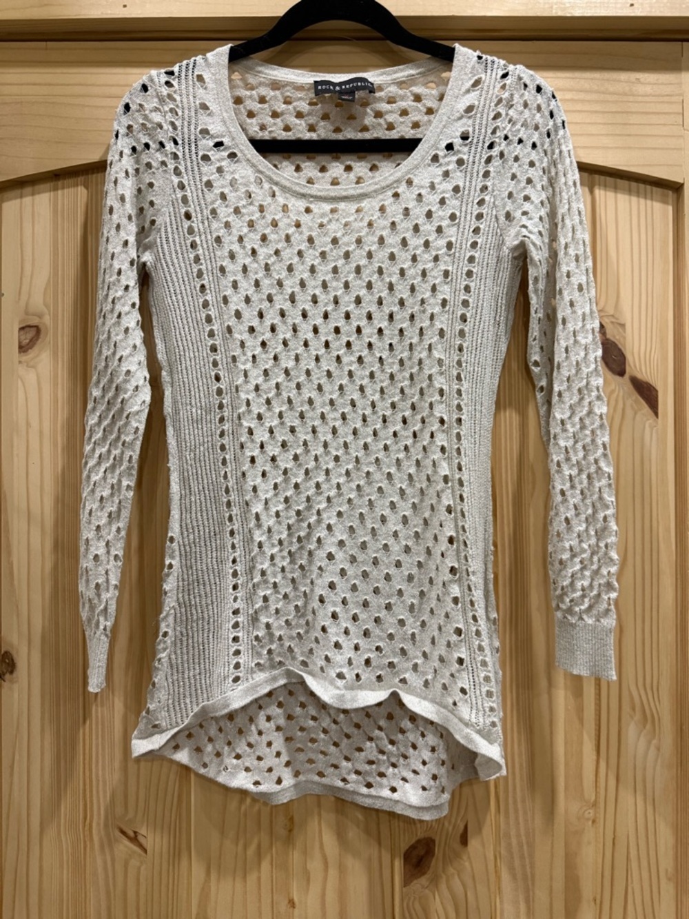 Rock & Republic Open Knit Sweater in Cream